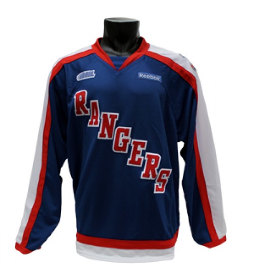 Custom CHL Kitchener Rangers OHL Premier Authentic Hockey Jersey Blue